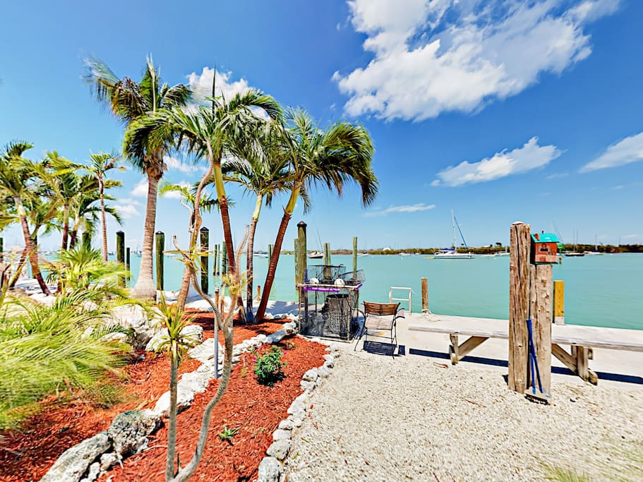 After a day on the water, dock your boat along the 45-foot seawall.