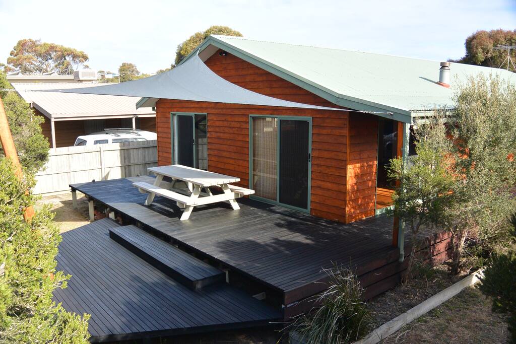 Large north facing deck