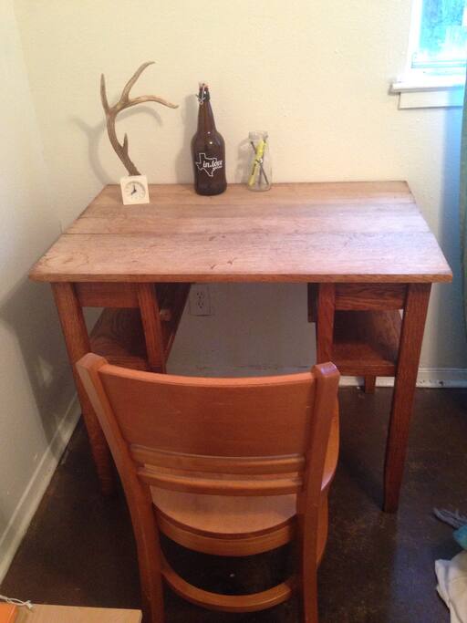 Desk and chair for catching up on work