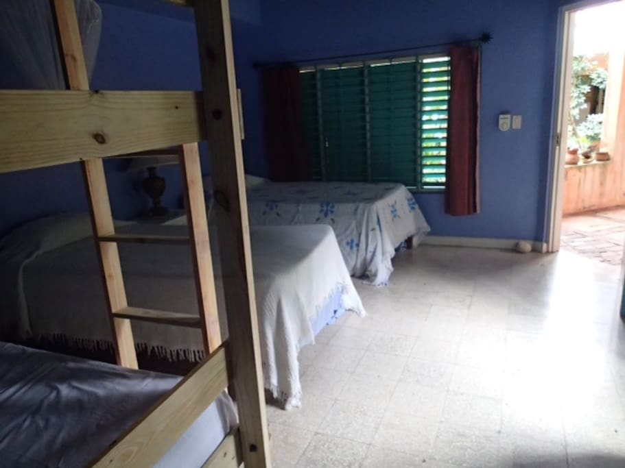 Blue room a dorm for four, a family or a double private room