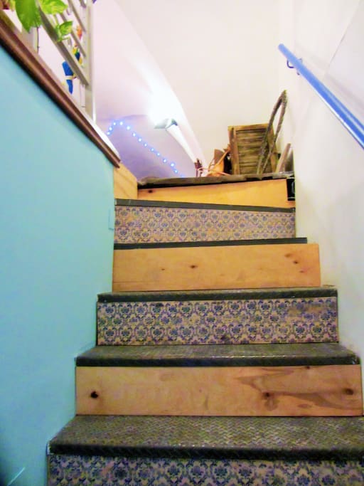stairs leading up to the loft