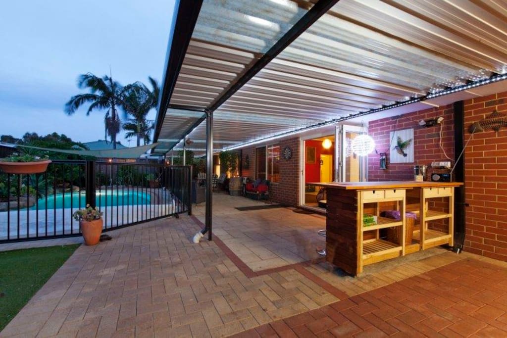 BBQ area with bar