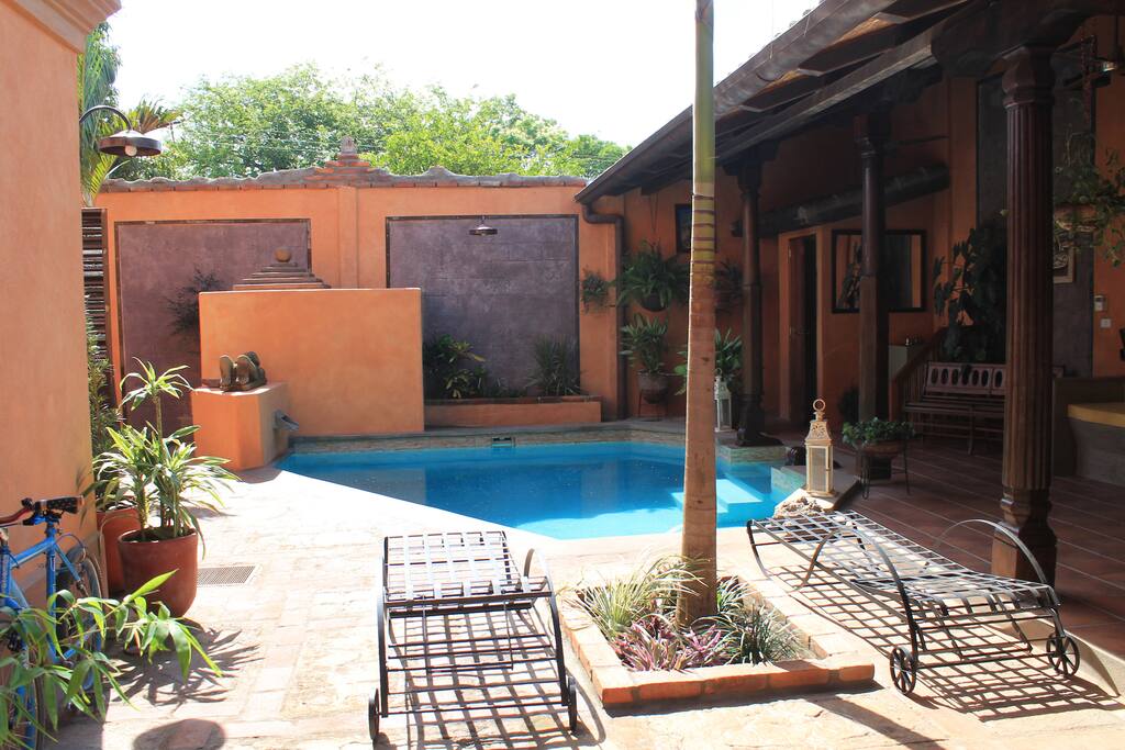 Patio and swimming pool