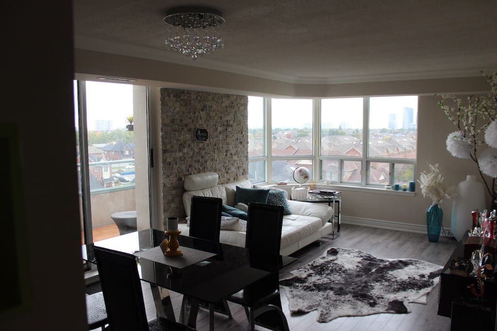 Bright Living room with views