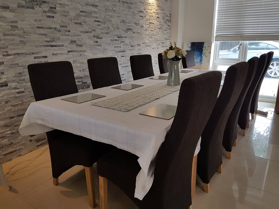 12 seater table, perfect for large dinner parties or conference sessions.