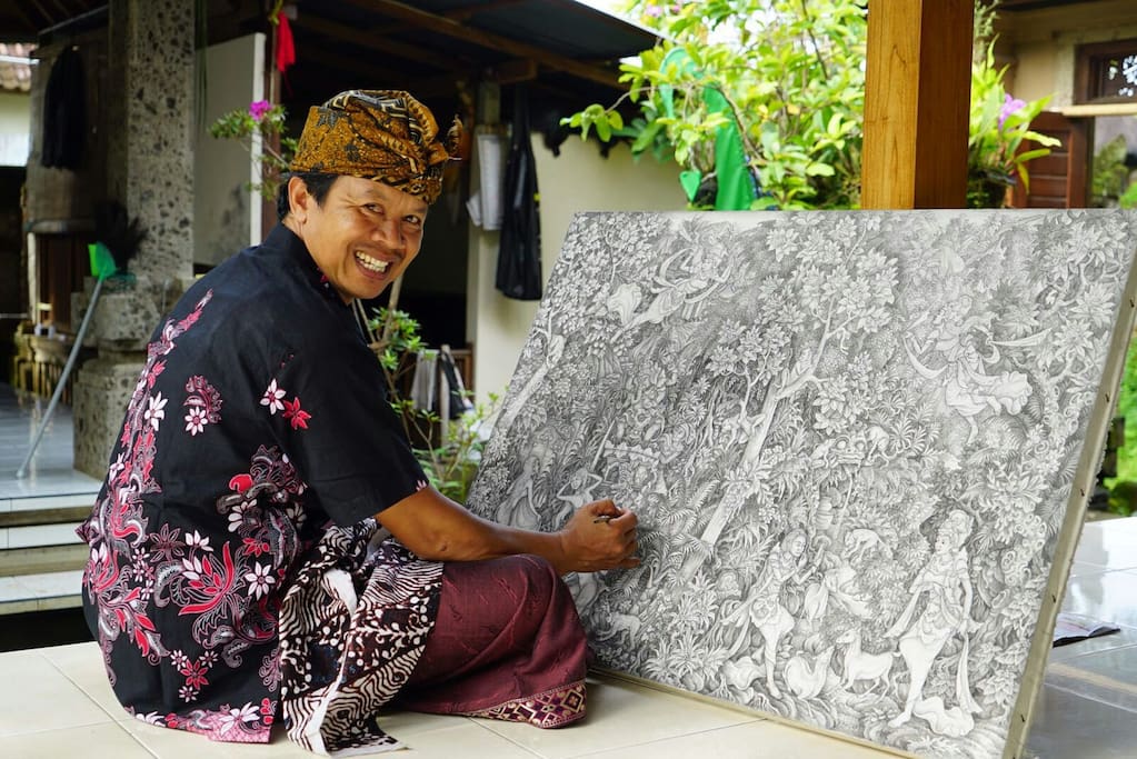 his smile ready to welcoming you yes ! Wira is the owner of the house