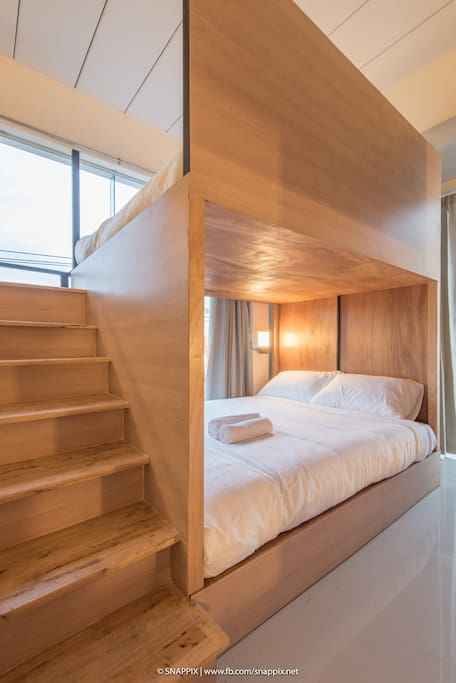 Double bed in dorm
