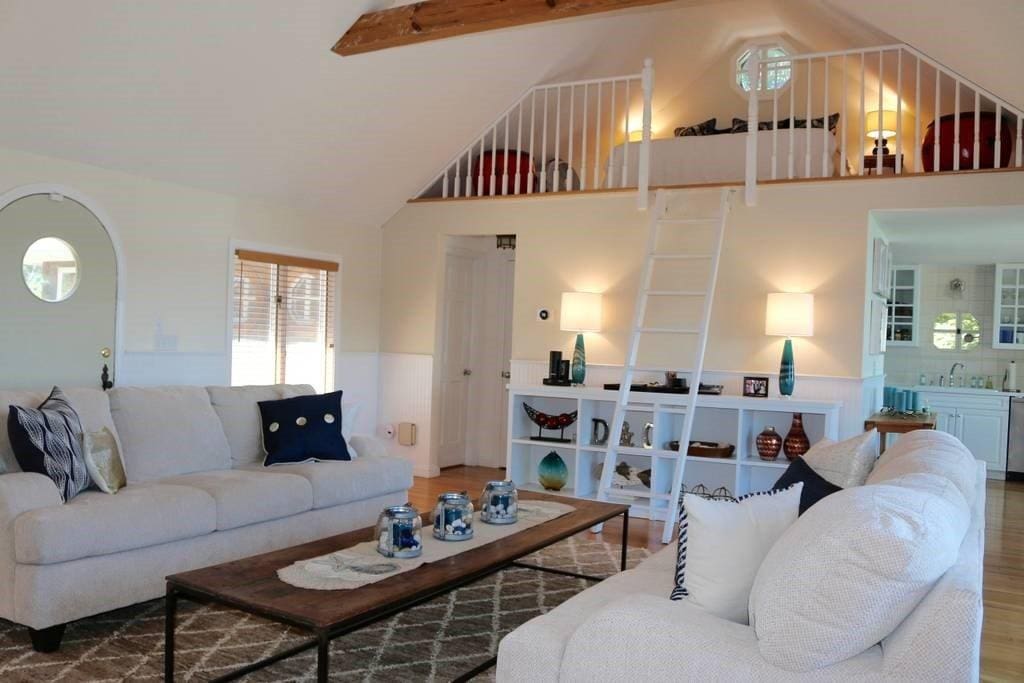Living Room with Loft Area (Double Bed at top)