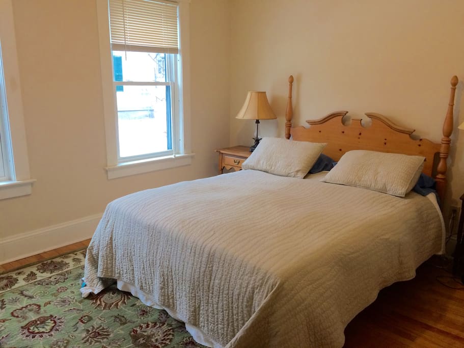 Queen-sized bed. New memory foam mattress
