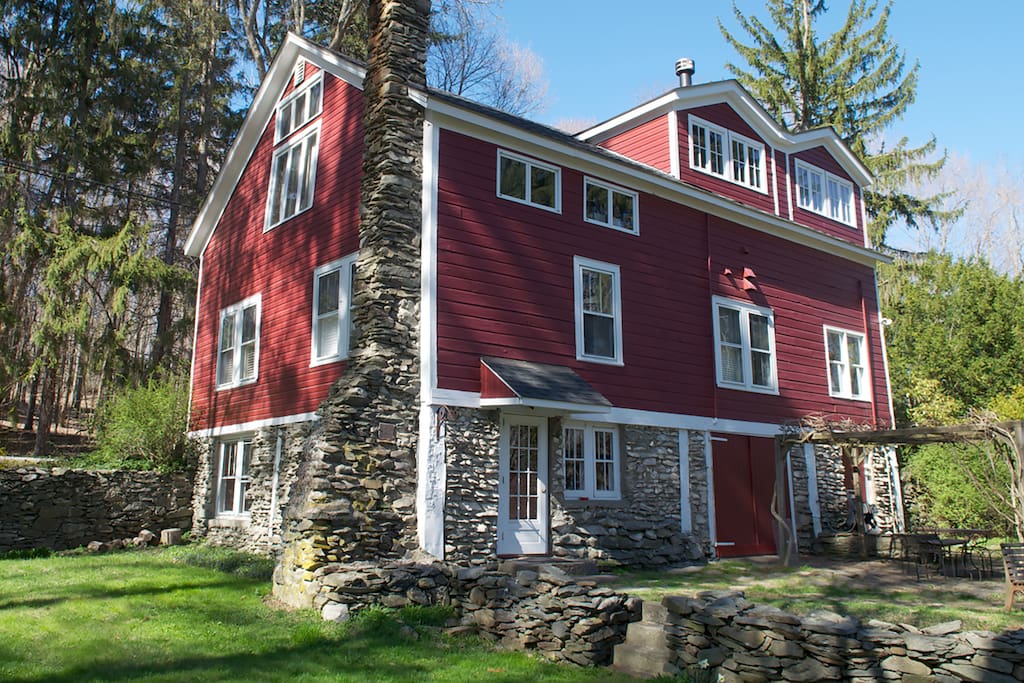 Stone Chimney & Stone Wall First Floor Exterior
