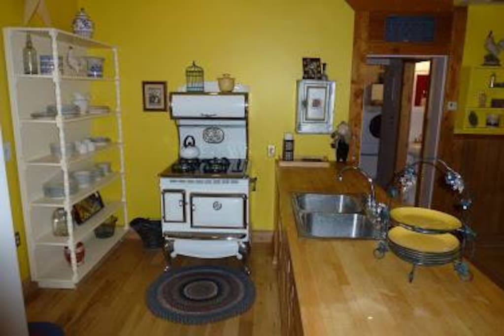 Our Victorian kitchen with a replica gas stove