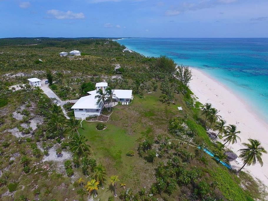 Ridge top view of the clear waters of the Bahamas. Walk for miles in seclusion
