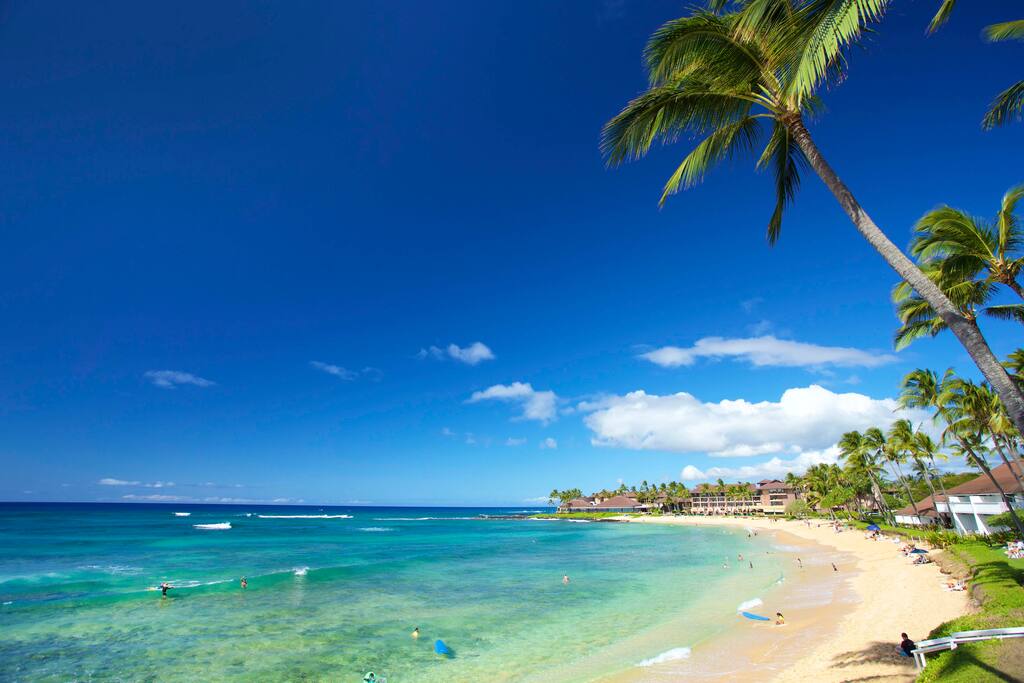 This beautiful swimming beach is right outside your door!