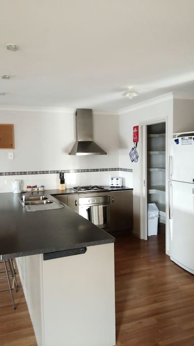 Open plan fully equipped kitchen