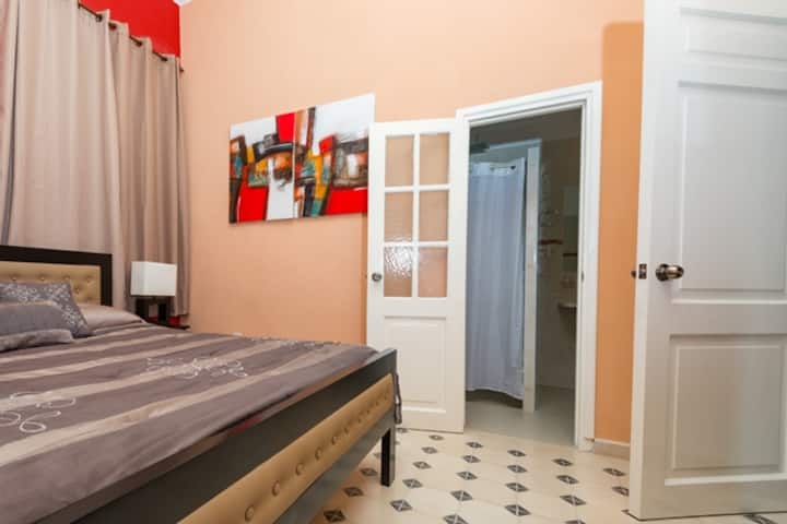 Master room vith Queen Size bed.