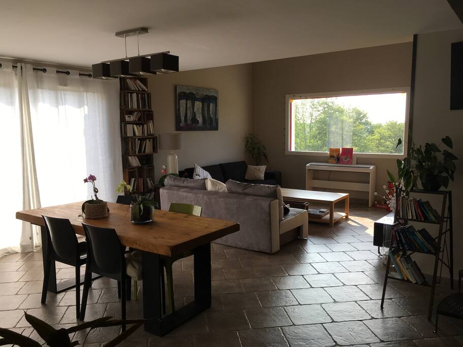 Vaste salon, salle à manger