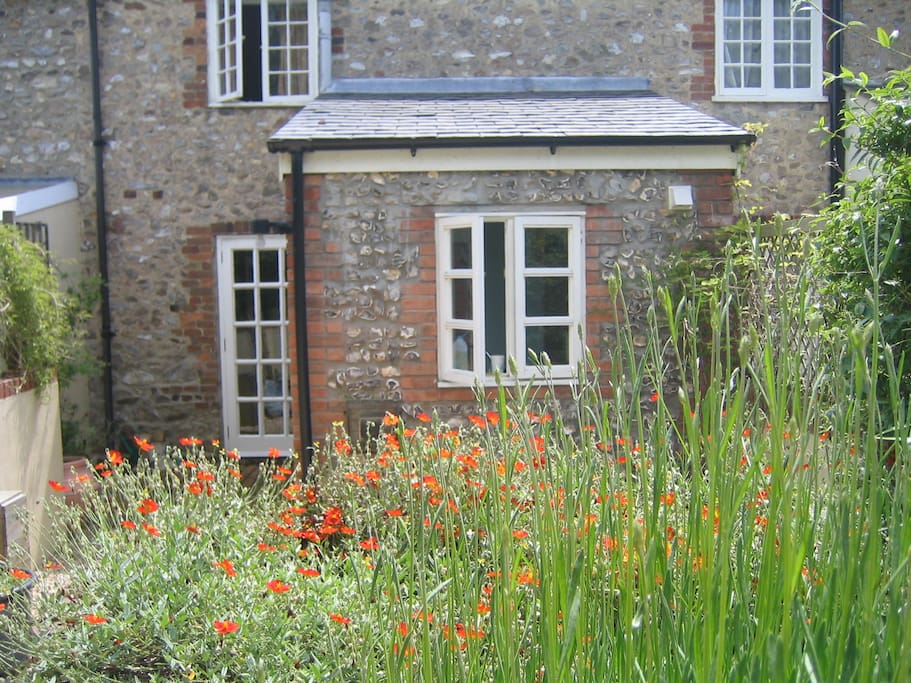 View of cottage from the back garden