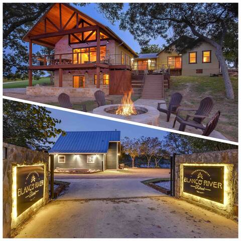 Two houses along the Blanco River (Sleeps 23)