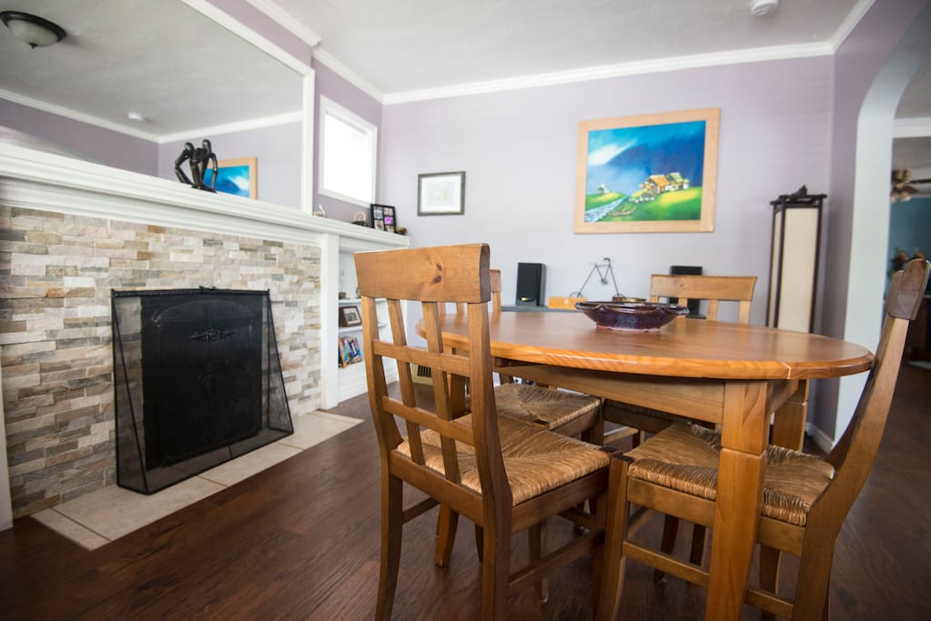 Unfortunately the fireplace is just for looks :)