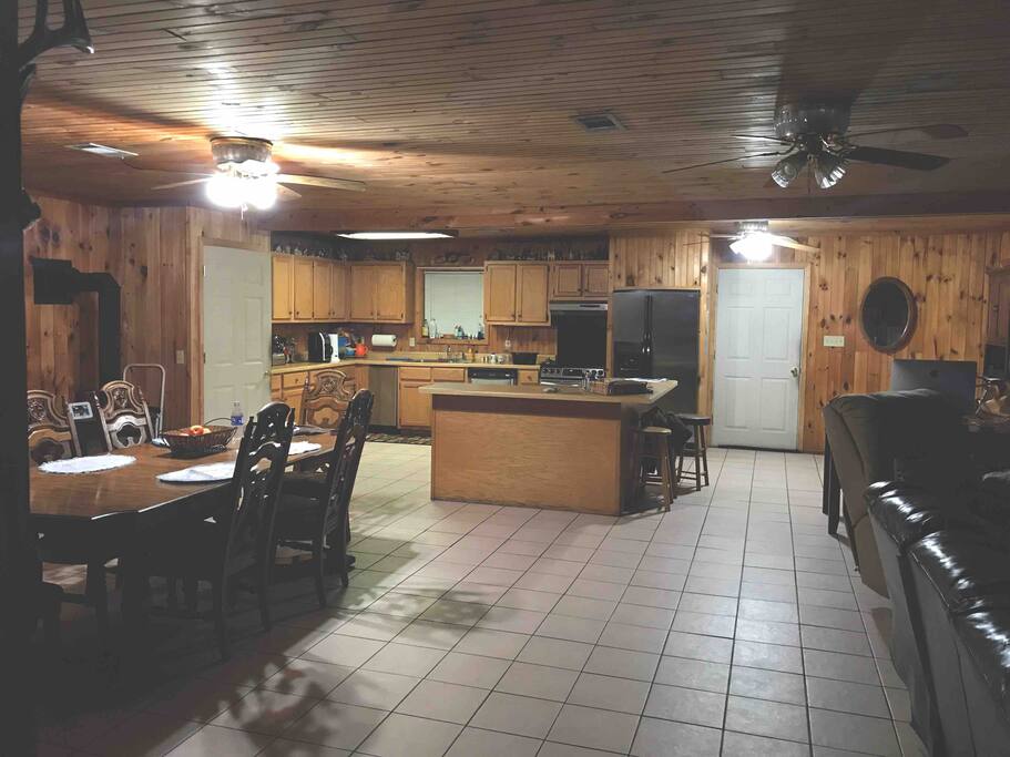 Another view of the dining/kitchen area. Has a double patio door that goes out onto the Patio