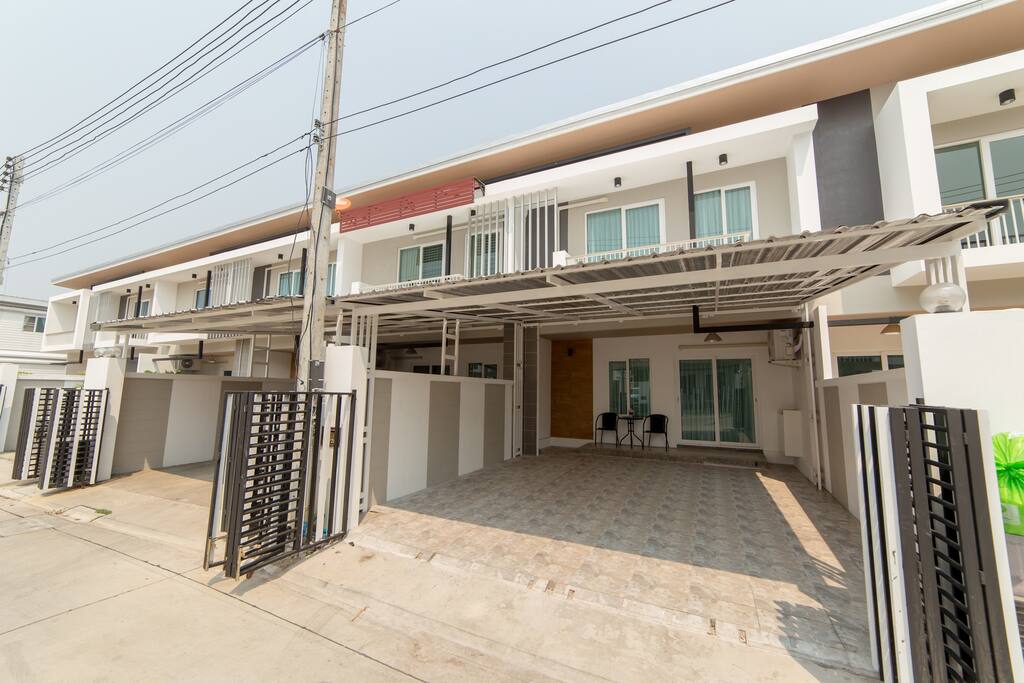 In front of the Townhome
