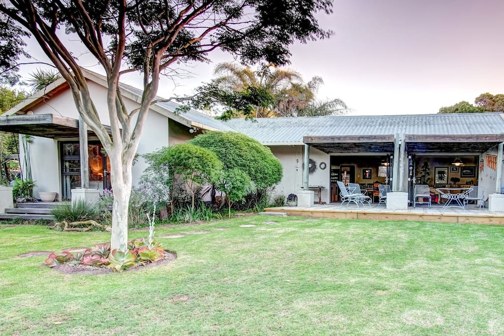 Large lawn shaded garden. Walled and Private