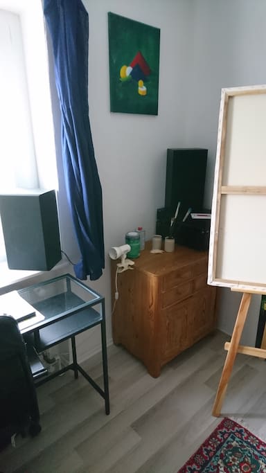 Music... The paintings will part...
