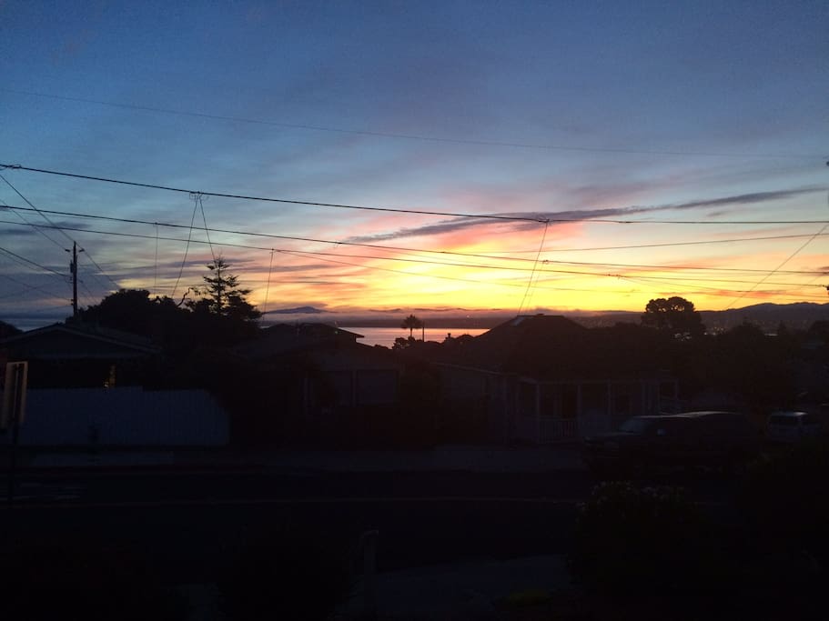 Sunrise over the bay with your morning coffee.