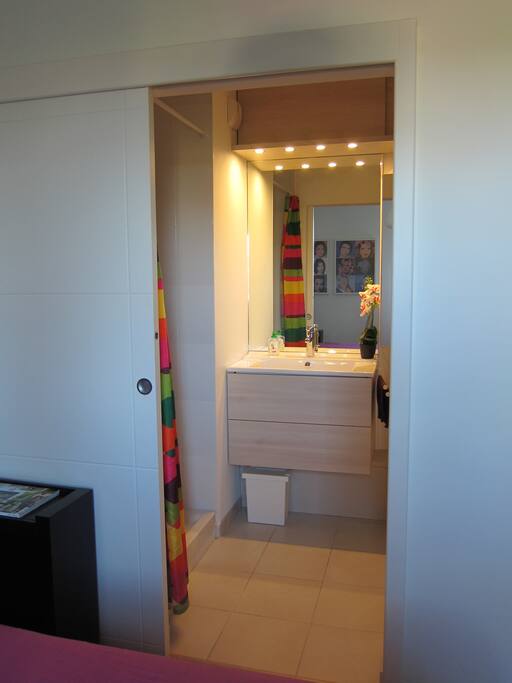 Le plan vasque vu de la chambre.