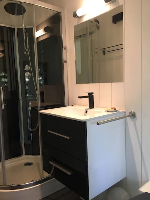 Badezimmer mit Dusche und WC