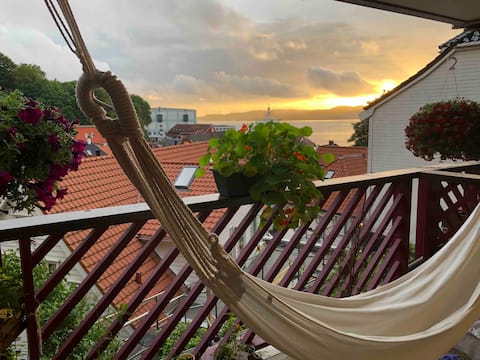 Ocean view, huge terrace, 8 min walk from Bryggen
