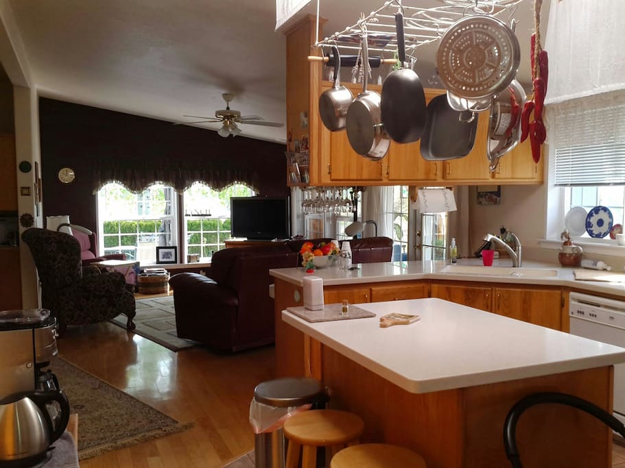Shared kitchen and dining area