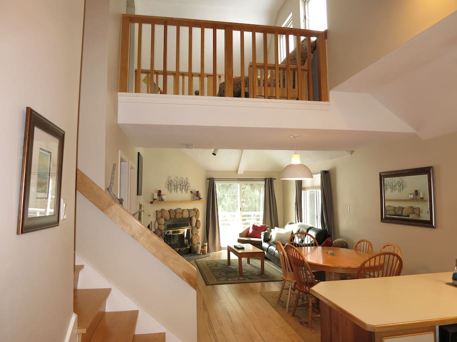 View from kitchen into family room.