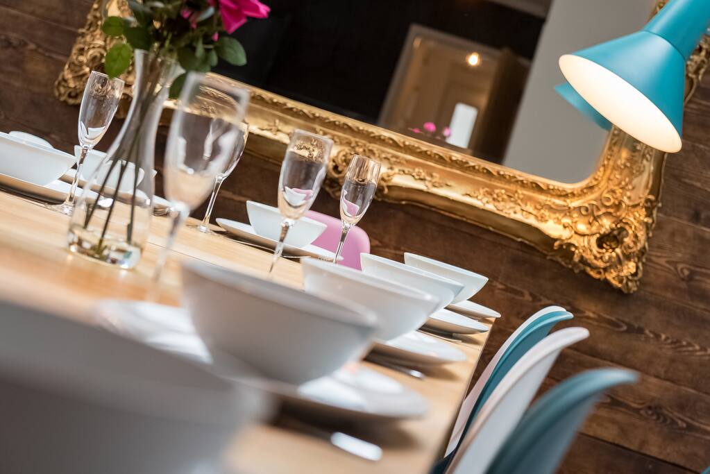 Dining table seats 12 guests