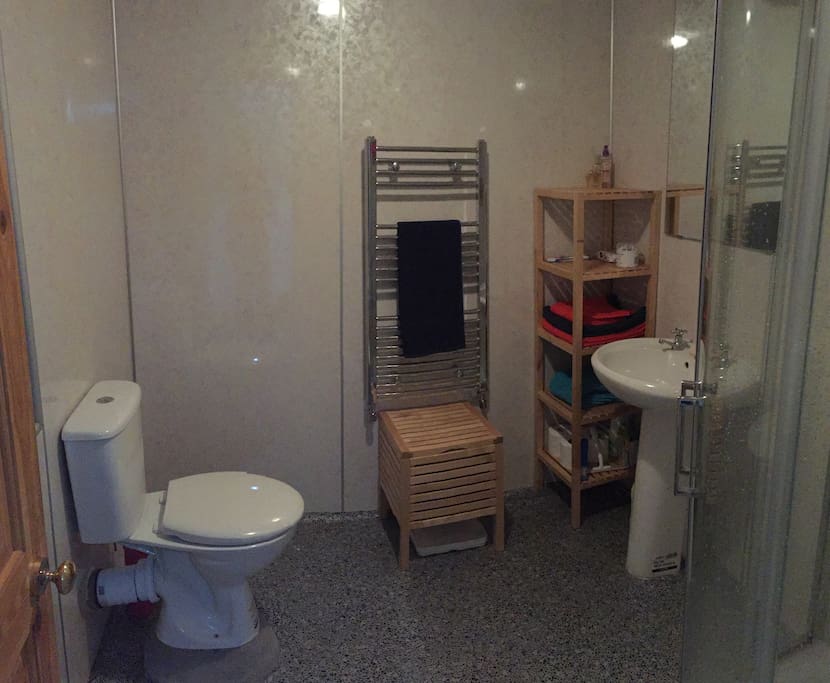 A spacious bathroom with a great view!