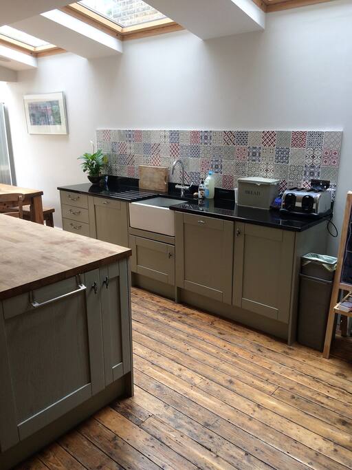Kitchen with coffee-machine