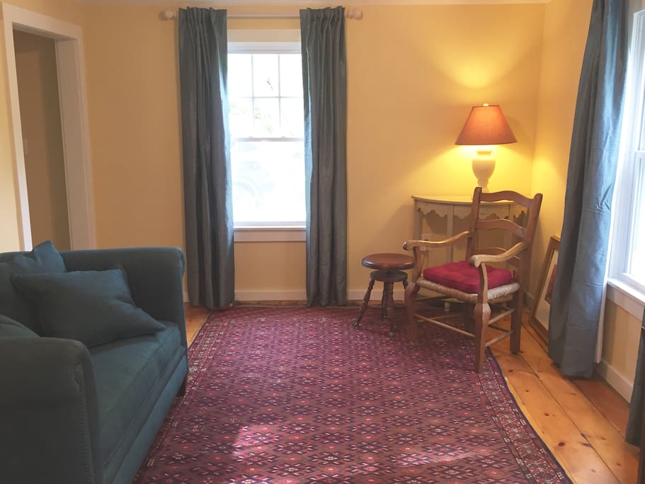 Video night! Popcorn! A second parlor has a small DVD player and a toybox in the hall closet; kids play while parents and friends chat, work or read. Larger groups of friends can easily share the two gathering spaces.