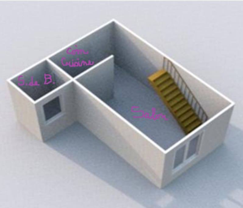 plan du bas de l'appartement