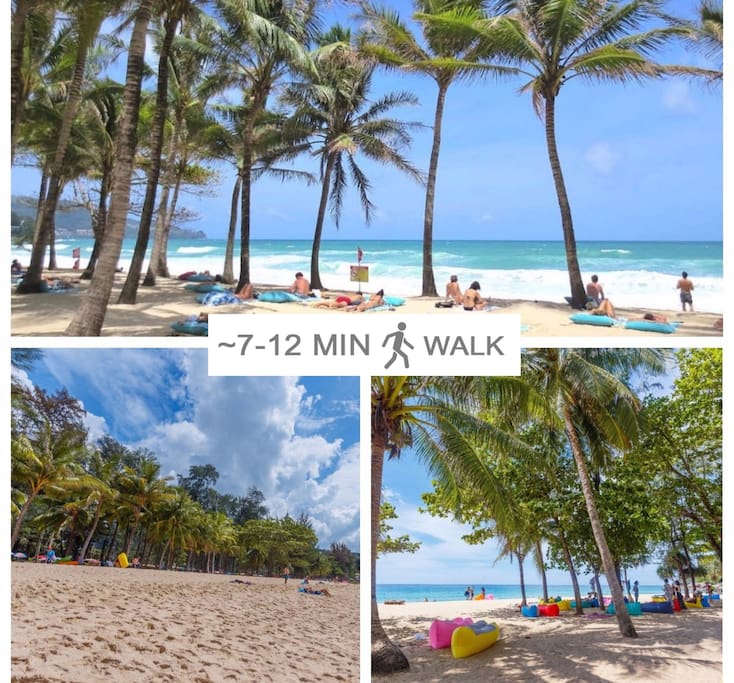 Sandy beaches with blue crystal water in 7-12 minutes walk.