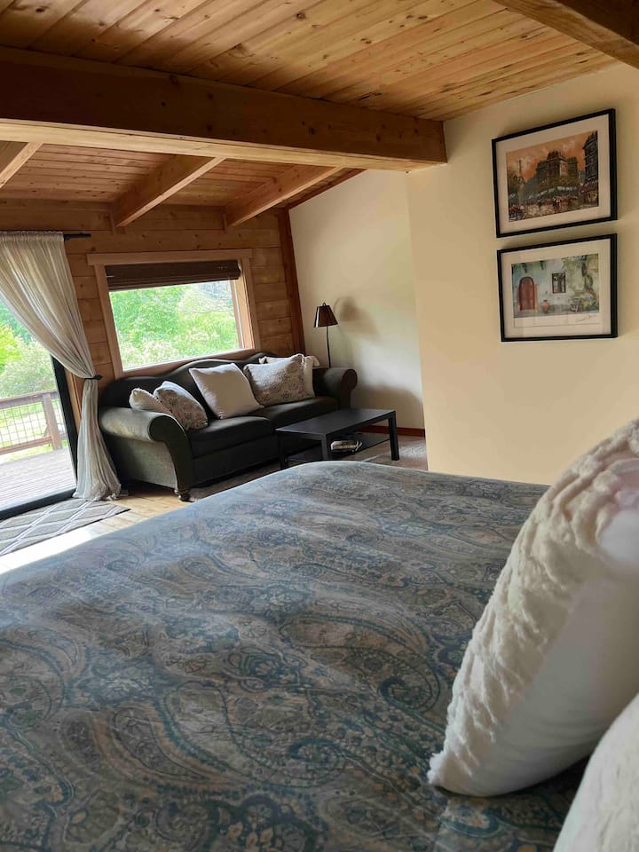 Sitting area in downstairs bedroom