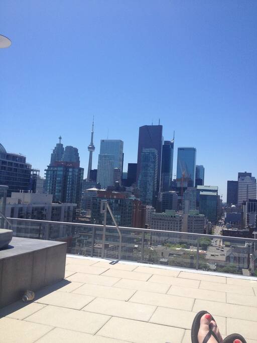 View from the rooftop where the pool and hot tub are