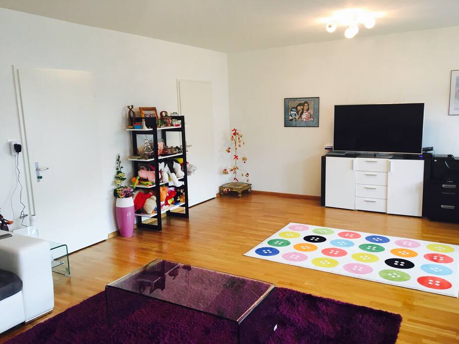 Enjoy living room with HD TV with beautiful wooden floor. This room has a large sofa that can be converted to sofa bed.