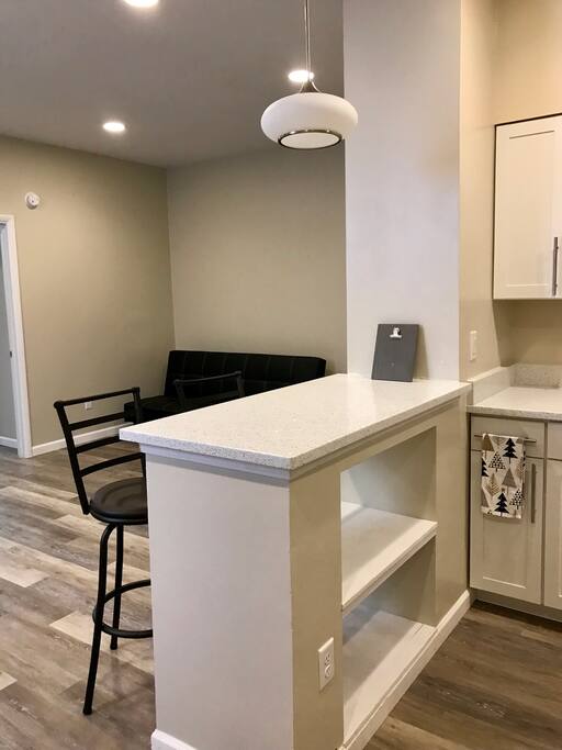 Kitchen with eat in island.