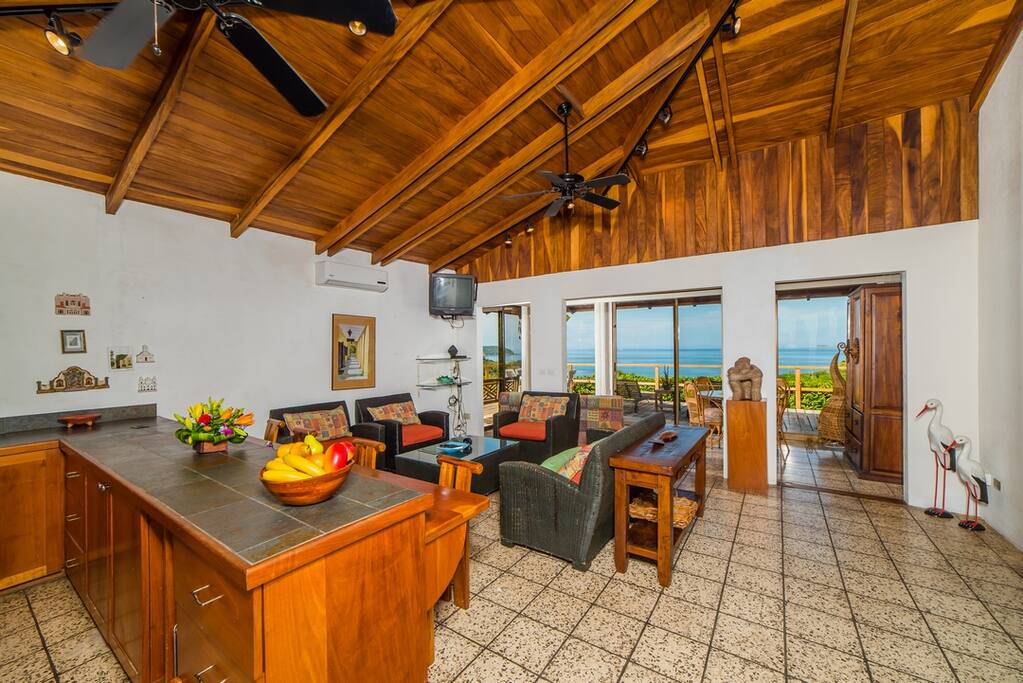 Spacious living room with an incredible ocean view