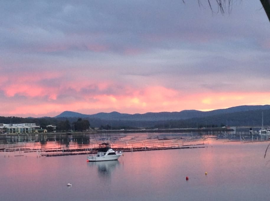 Colourful reflections over Merimbula Lake