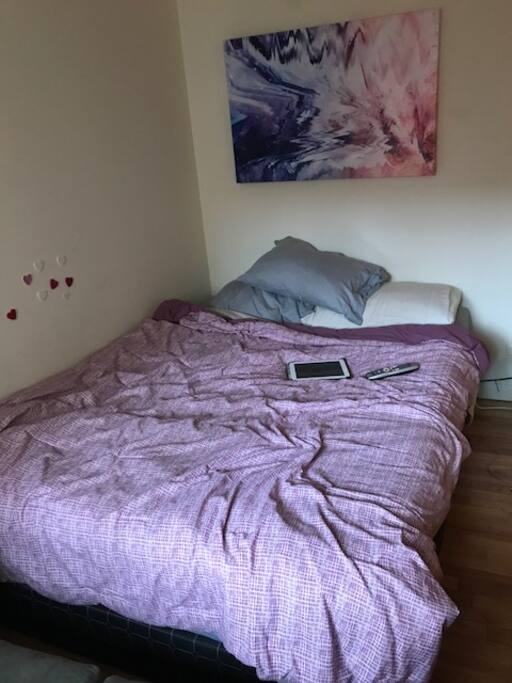New Queen sized bed with clean sheets and comforter...and might I add VERY comfortable.