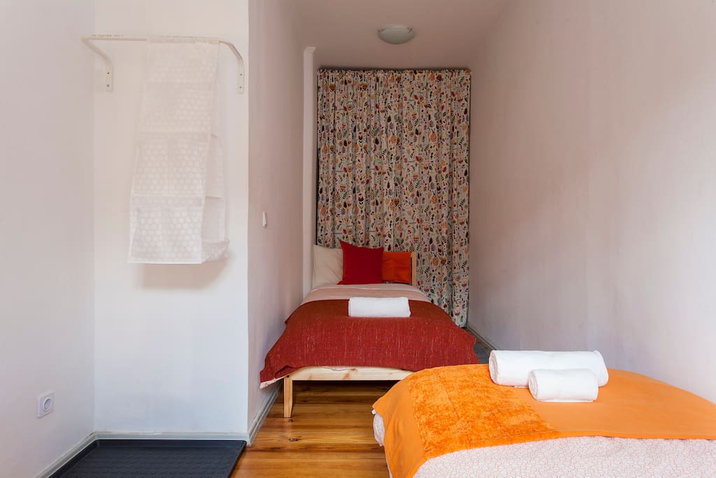The room with two single beds.