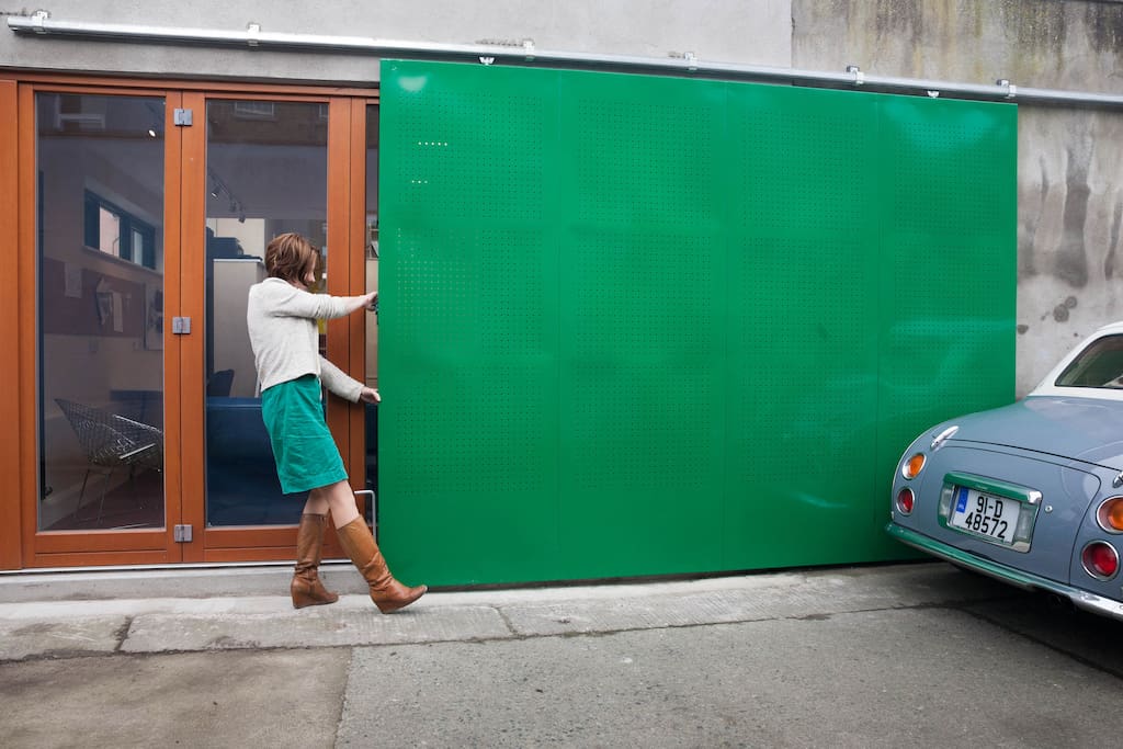 Moroccan inspired, steel punched screen door