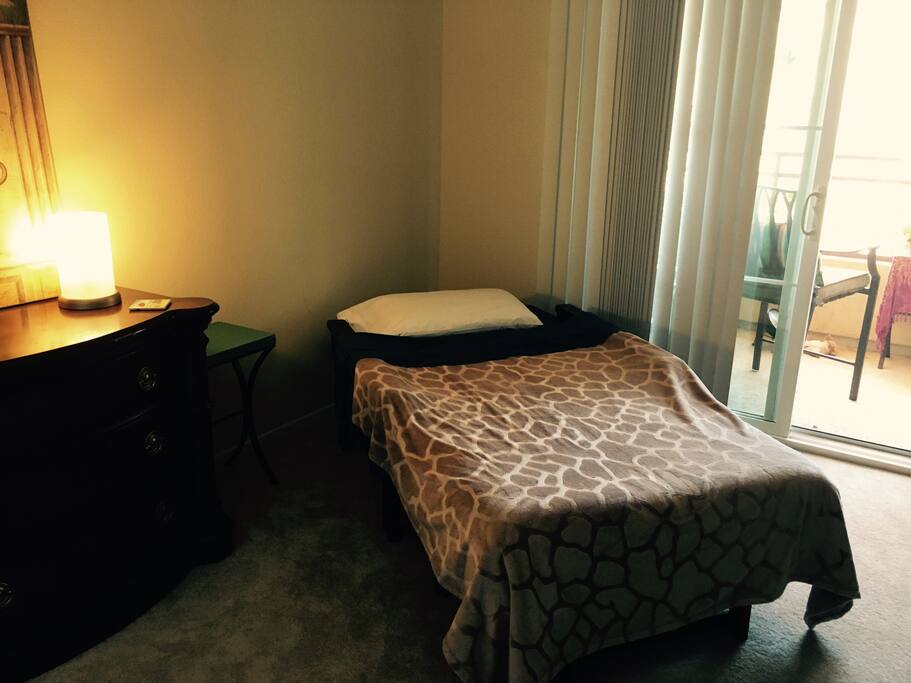 Clean, comfortable and quiet with full twin size bed.