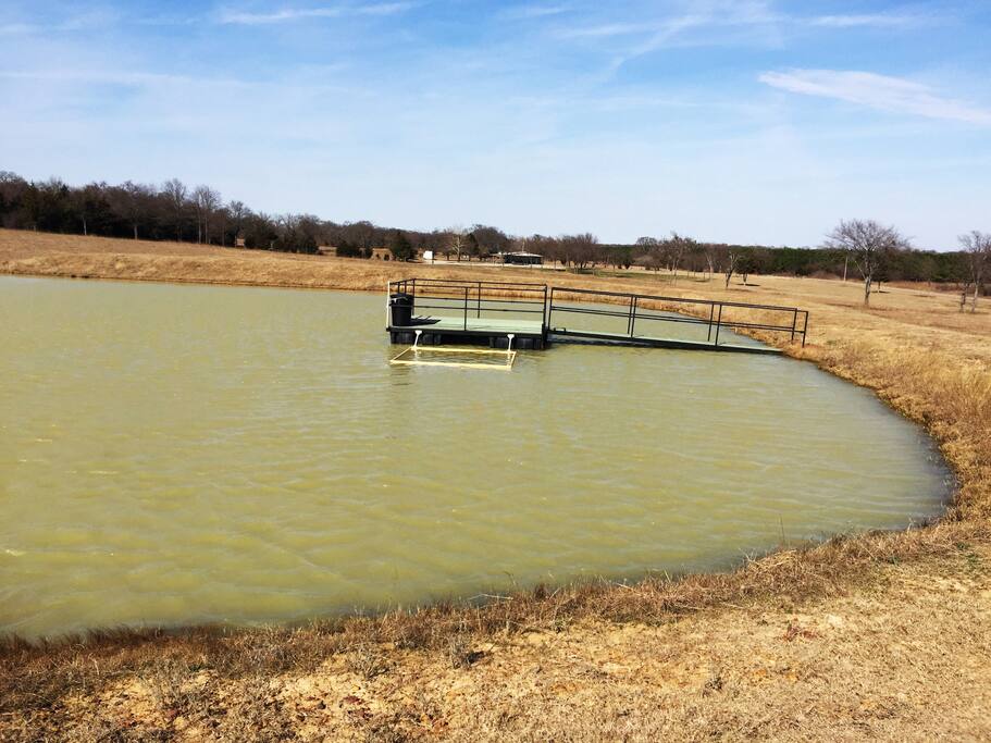 New dock overlooking a private pond